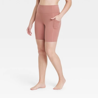 Women's Brushed Sculpt Pocketed Bike Shorts 8" - All In Motion™ 4 Women's Brushed Sculpt Pocketed Bike Shorts 8" - All In Motion™ - Image 2