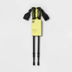 2pk Adjustable Trekking Poles Black - All In Motion™: Aluminum, Rubber Handles