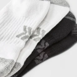 Women's Cushioned 10+1 Bonus Pack Ankle Athletic Socks - All In Motion™ White/Black 4-10