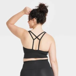 Women's Light Support Strappy Longline Sports Bra - All In Motion™ -All In Motion GUEST 1c41376a dcd3 4fe2 8737 4008d87fc531