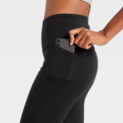 Women's Contour Power Waist High-Rise Capri Leggings With Pocket 20" - All In Motion™ Black 4 Women's Contour Power Waist High-Rise Capri Leggings With Pocket 20" - All In Motion™ Black - Image 2