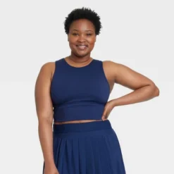 Women's Medium Support Brushed Sculpt Muscle Cropped Sports Bra - All In Motion™ -All In Motion GUEST 2326526e eb6d 49bf be12 3a60fd3a1c20