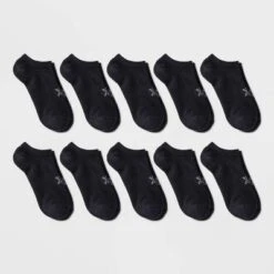 Women's Cushioned Active 10pk No Show Socks - All In Motion™ Black 4-10: Arch Support, Zone Cushioning -All In Motion GUEST 23576e67 bb81 4f59 af2e 65861375ddb8