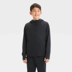 Boys' High Pile Fleece-Lined Full Zip Hooded Sweatshirt - All In Motion -All In Motion GUEST 28e8e996 003c 4831 923c 0fbdee573faa