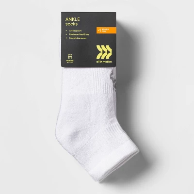 Women's Cushioned 6+1 Bonus Pack Ankle Athletic Socks - All In Motion™ White 4-10 3 Women's Cushioned 6+1 Bonus Pack Ankle Athletic Socks - All In Motion™ White 4-10