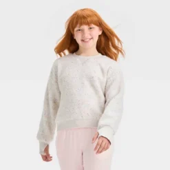 Girls' Faux Fleece Shearling Pullover - All In Motion™ -All In Motion GUEST 3372d05d 1ecf 4077 ba11 4527572e989e