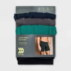 Men's Jersey Mesh Performance Boxer Briefs 3pk - All In Motion™