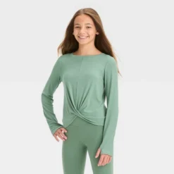 Girls' Long Sleeve Soft Rib T-Shirt - All In Motion™ -All In Motion GUEST 36a914ea 7761 43ea ab02 7e97b39e95a0
