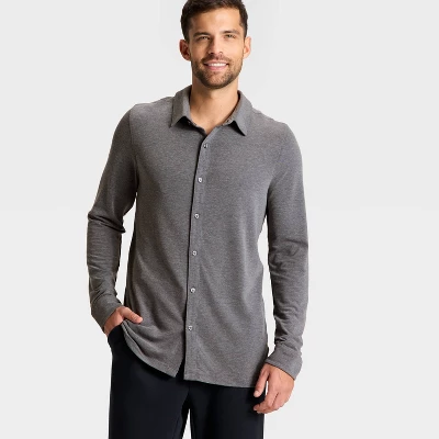 Men's Long Sleeve Knit Commuter Polo Shirt - All In Motion™ 4 Men's Long Sleeve Knit Commuter Polo Shirt - All In Motion™ - Image 2