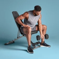 Adjustable Weight Bench - All In Motion™: Iron Frame, Faux Leather Seat, 400lb Capacity