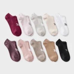 Women's Lightweight Everyday 10pk No Show Socks - All In Motion™ Assorted Color 4-10: Arch Support, Reinforced Heel/Toe -All In Motion GUEST 390835e9 ccd7 4506 9734 d1e572f3c089
