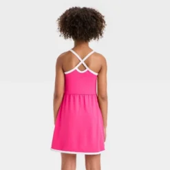 Girls' Knit Contrast Trim Dress - All In Motion™
