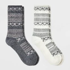 Women's 2pk Heavyweight Cushioned Fair Isle Crew Socks - All In Motion™ 4-10 -All In Motion GUEST 427fbbd0 f12b 4ecb 8aa3 499fac3cbd18