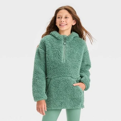 Girls' Fleece 1/2 Zip Pullover - All In Motion™ 6 Girls' Fleece 1/2 Zip Pullover - All In Motion™ - Image 4