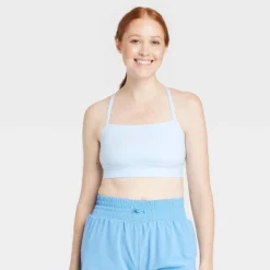 Women's Light Support Brushed Sculpt Halter Midline Sports Bra - All In Motion™ -All In Motion GUEST 50070080 4daa 4986 80a4 65f3a7f60b2d