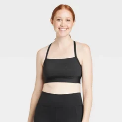 Women's Light Support Brushed Sculpt Halter Midline Sports Bra - All In Motion™ -All In Motion GUEST 547cf2e2 d5ad 4ab5 acb7 43c06769ffab