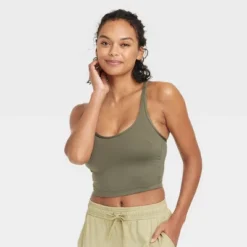 Women's Light Support Brushed Strappy Crop Sports Bra - All In Motion™ -All In Motion GUEST 5697bd7b 650c 4890 9f35 a45498439fe7