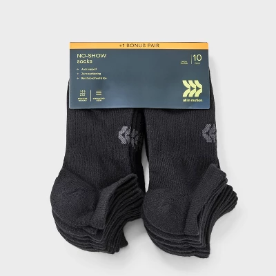 Women's 10+1 Bonus Pack Everyday Solid No Show Socks - All In Motion™ Black 4-10 4 Women's 10+1 Bonus Pack Everyday Solid No Show Socks - All In Motion™ Black 4-10 - Image 2