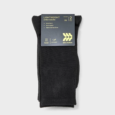 Women's 2pk Lightweight Wool Blend Outdoor Crew Socks - All In Motion™ 4-10 3 Women's 2pk Lightweight Wool Blend Outdoor Crew Socks - All In Motion™ 4-10