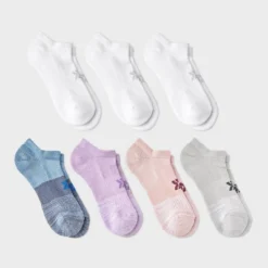 Women's Striped 6+1 Bonus Pack No Show Socks - All In Motion™ White/Blue/Pink 4-10 -All In Motion GUEST 6fa465a4 1ac7 4f84 931e 6ffeb0e2d52b