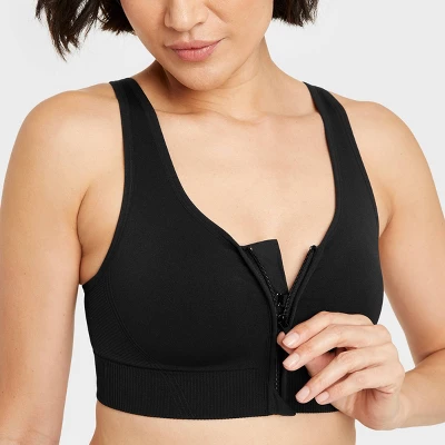 Women's Medium Support Seamless Zip-Front Sports Bra - All In Motion™ 6 Women's Medium Support Seamless Zip-Front Sports Bra - All In Motion™ - Image 4