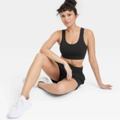 Women's Medium Support Seamless Racerback Midline Sports Bra - All In Motion™ -All In Motion GUEST 78e286db 74e0 41cb 84bb d84c352d65b8