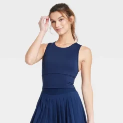 Women's Medium Support Brushed Sculpt Muscle Cropped Sports Bra - All In Motion™ -All In Motion GUEST 7c2db56a 3de9 4779 ac42 aaca5add441a