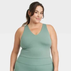 Women's Light Support V-Neck Cropped Sports Bra - All In Motion™ -All In Motion GUEST 7ea7c44c 96af 4194 981e 9b97bf8e5d46