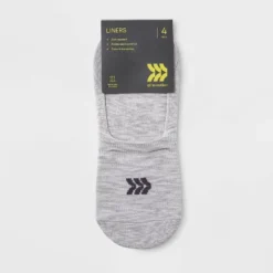 Women's Spacedye Lightweight 4pk Liner Athletic Socks - All In Motion™ - Gray/Black 4-10