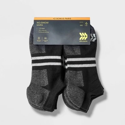 Men's Training 8pk No Show Socks - All In Motion™ 6-12 3 Men's Training 8pk No Show Socks - All In Motion™ 6-12