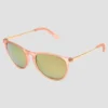 Women's Round Sunglasses With Mirrored Polarized Lenses - All In Motion™ Pink