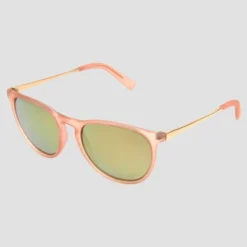 Women's Round Sunglasses With Mirrored Polarized Lenses - All In Motion™ Pink
