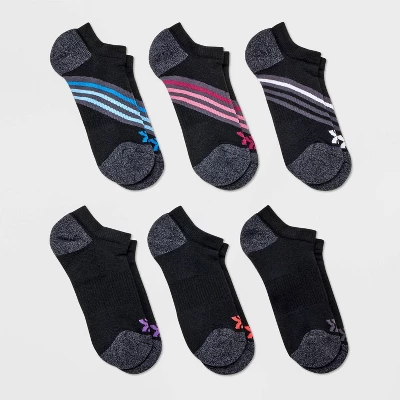 Women's 6pk Varsity Striped No Show Athletic Socks - All In Motion™ 4-10 6 Women's 6pk Varsity Striped No Show Athletic Socks - All In Motion™ 4-10 - Image 4
