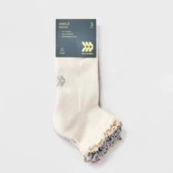 Women's Cushioned Ruffle 3pk Athletic Ankle Socks - All In Motion™ 4-10