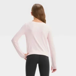 Girls' Long Sleeve Soft Rib T-Shirt - All In Motion™