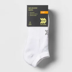 Women's Extended Size Cushioned 6+1 Bonus Pack No Show Athletic Socks - All In Motion™ White