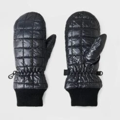 Girls' Quilted Puffer Mittens - All In Motion™ Black -All In Motion GUEST a08a7ded b6ac 4e86 b12d 96c53f7d9b63