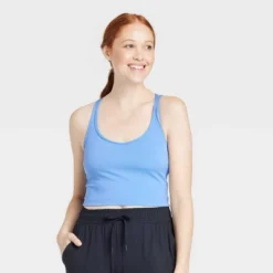 Women's Light Support Brushed Strappy Crop Sports Bra - All In Motion™ -All In Motion GUEST a344a082 fd06 411c a418 e7306b5b1cc6