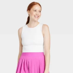 Women's Medium Support Brushed Sculpt Muscle Cropped Sports Bra - All In Motion™ -All In Motion GUEST a464eef8 e8a6 4b66 8f28 ece695a9a2f6