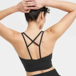 Women's Light Support Strappy Longline Sports Bra - All In Motion™ -All In Motion GUEST bce35e47 445f 4d2c a54a ed554aab15cb