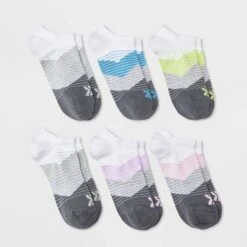 Women's 6pk Lightweight Chevron Striped No Show Athletic Socks - All In Motion™ 4-10 -All In Motion GUEST c90e6e1e c8fc 431f 9b7e bdf0c34d945a