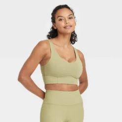 Women's Light Support Brushed Sculpt Bold Stitch Sports Bra - All In Motion™ -All In Motion GUEST cd41c197 5e57 468a 8683 cfdda681250b