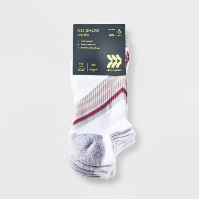 Women's 6pk Varsity Striped No Show Athletic Socks - All In Motion™ 4-10 3 Women's 6pk Varsity Striped No Show Athletic Socks - All In Motion™ 4-10