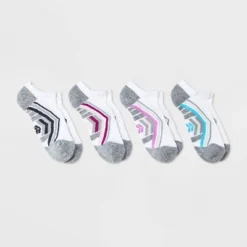 Women's 4pk Cushioned Sprint Striped Mesh No Show Athletic Socks - All In Motion™ 4-10 -All In Motion GUEST d2c6ee1e b906 487c ae27 6ae0b67beb1c