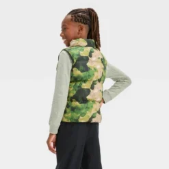 Boys' Puffer Vest - All In Motion™ Olive Green S