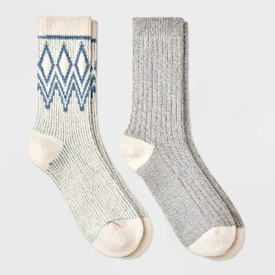 Women's 2pk Lightweight Super Soft Fair Isle Diamond Crew Socks - All In Motion™ 4-10 5 Women's 2pk Lightweight Super Soft Fair Isle Diamond Crew Socks - All In Motion™ 4-10 - Image 3