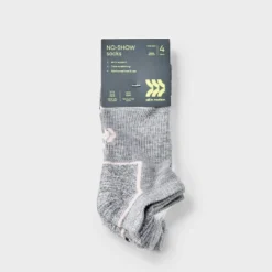 Women's Cushioned Active Accents 4pk Athletic Tab No Show Socks - All In Motion™ 4-10