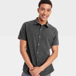 Men's Short Sleeve Woven Shirt - All In Motion™ -All In Motion GUEST d9b3a936 53fa 49ae 9d5d bd4a55310d7b