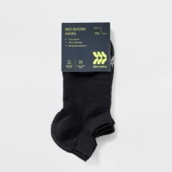 Women's 3pk Performance Mesh Stripe Tab Socks - All In Motion™ Gray 4-10: Midweight Knit, Arch Support