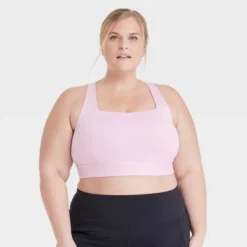 Women's Medium Support Square Neck Crossback Sports Bra - All In Motion™ -All In Motion GUEST e04c181b c0bb 4bee 8f3d 10da7dccec4b